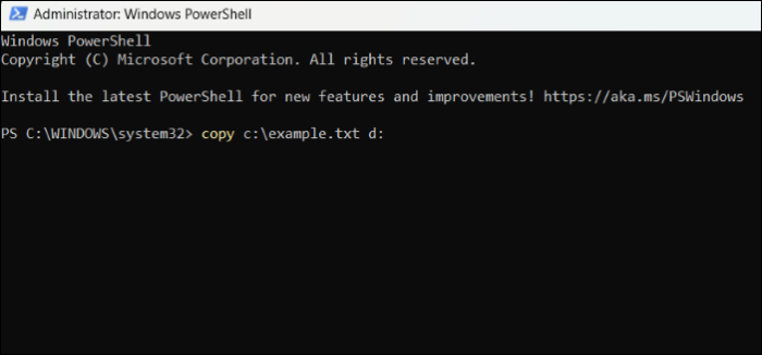 복사 명령을 사용하여