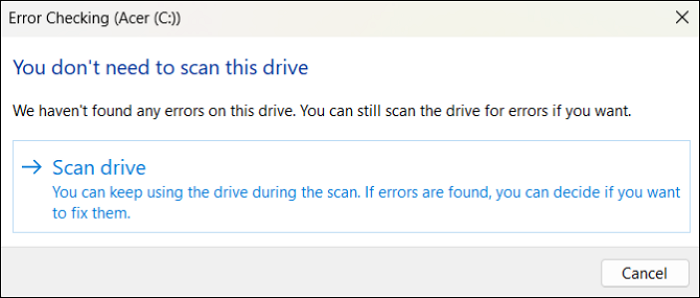 스캔 결과를 확인하세요