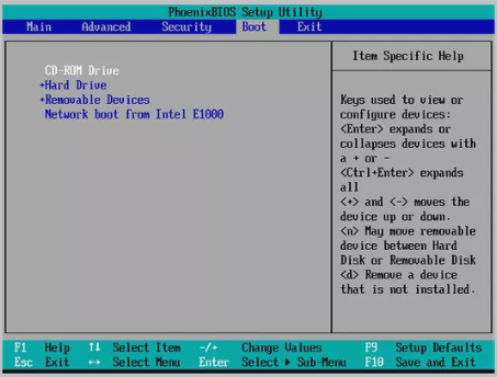 부팅 순서 설정