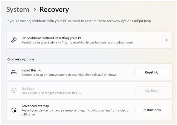 Boot Into Advanced Startup