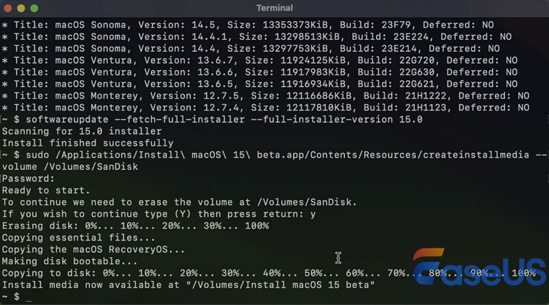 터미널을 통해 부트백 USB 만들기