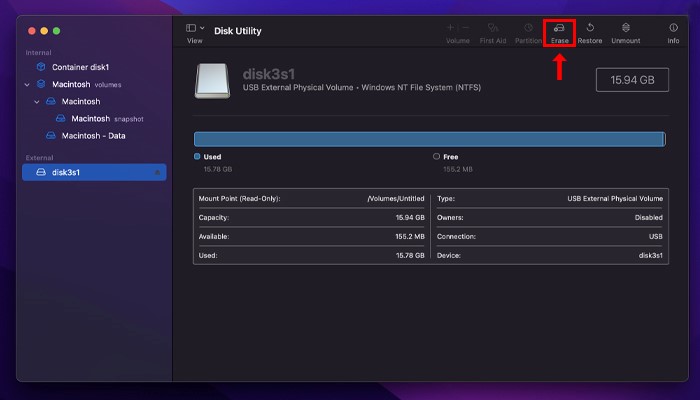 Mac 디스크를 지워서 암호화하세요