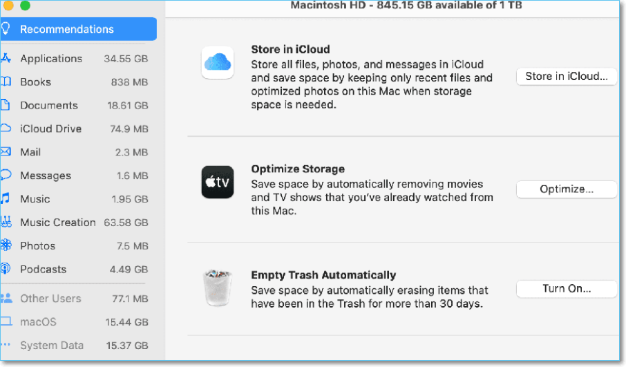 관리 버튼을 클릭하세요