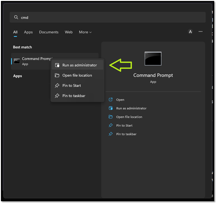 명령 프롬프트 실행