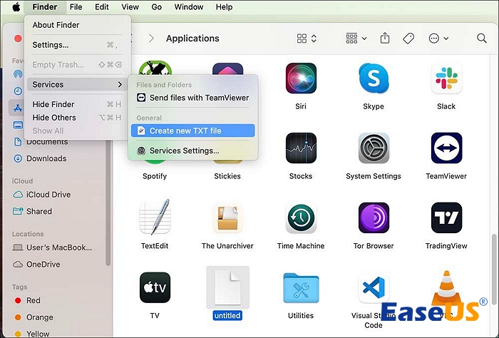 새 텍스트 파일을 생성합니다