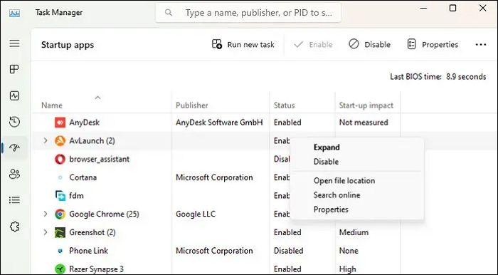 바이러스 백신을 비활성화하여 파일 저장