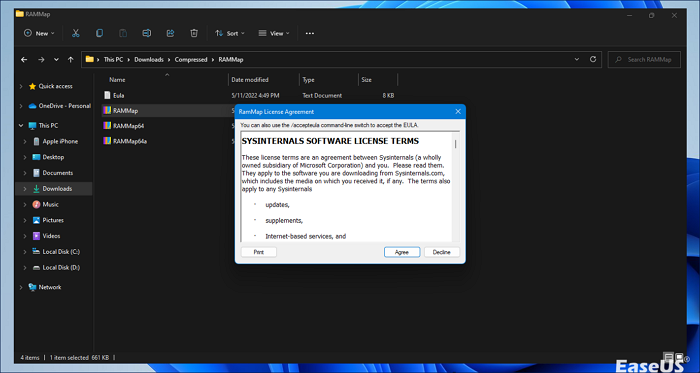 Rammap 파일을 두 번 클릭하십시오.