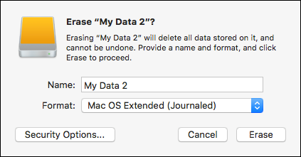 외장 하드 드라이브 지우기