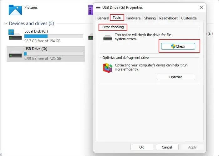오류 검사 도구 창