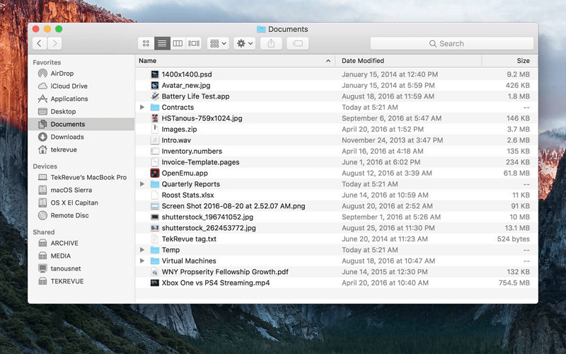 모든 카테고리를 탐색하여 파일을 선택하고 삭제하세요.
