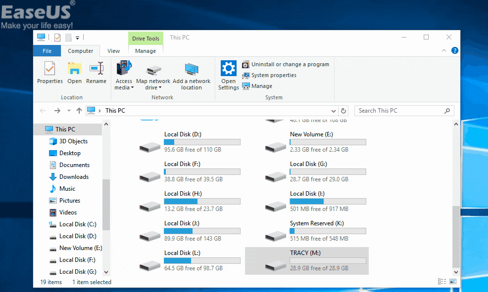 Windows 10에서 파일 또는 폴더를 복사 할 때 지정되지 않은 오류 해결하기-EaseUS