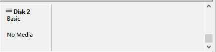 두 번째 하드 드라이브에 미디어가 없는 것으로 표시됩니다.