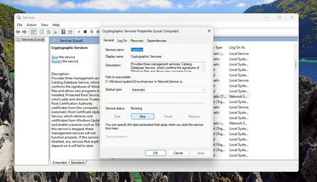 정지 버튼을 누르세요