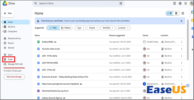 삭제된 Google 문서 복구