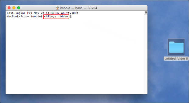 숨겨진 chflags 입력