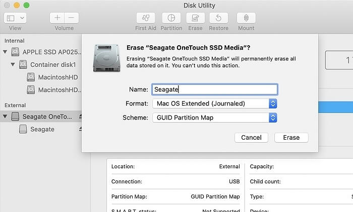 macOS 확장 대 apfs