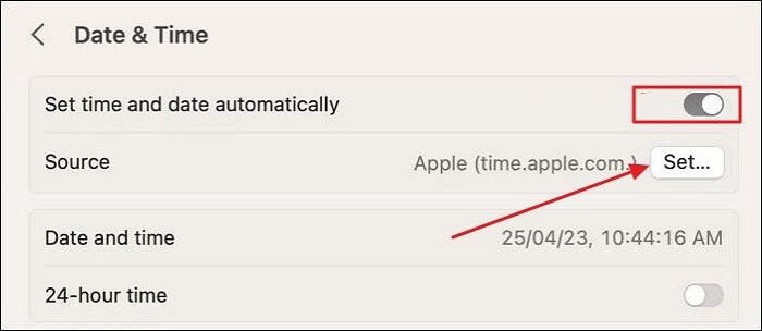 수동으로 날짜 및 시간 변경
