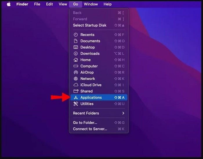 응용 프로그램 폴더 열기