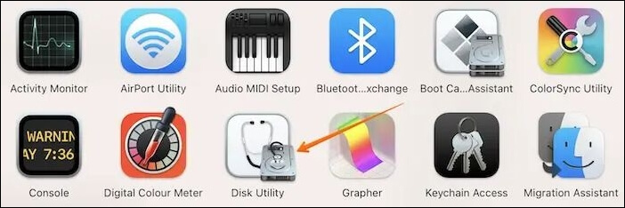 디스크 유틸리티 열기