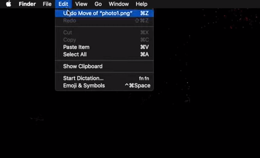 실행 취소 옵션을 통해 Mac에서 삭제된 파일을 다시 가져옵니다.
