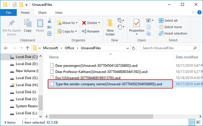 잃어버린 워드 문서 복구6