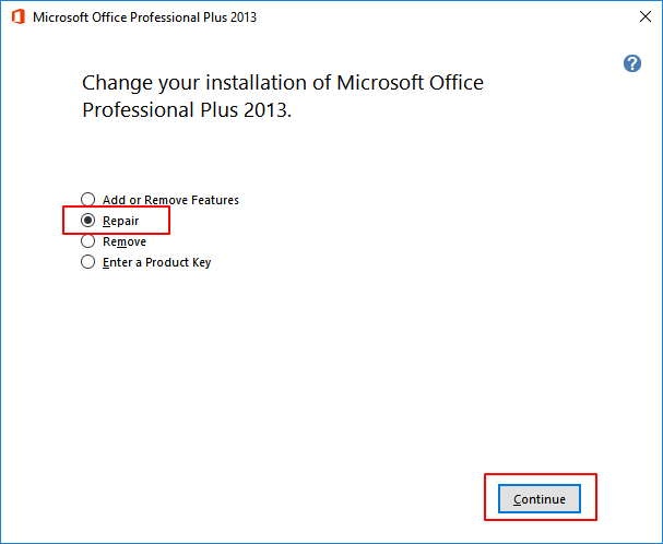 Office 설치 복구