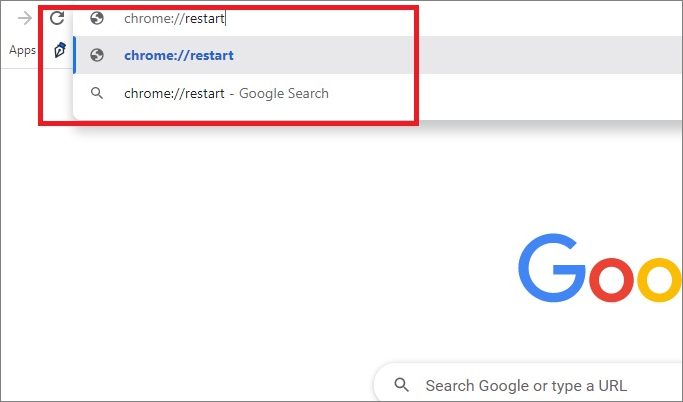 크롬 다시 시작
