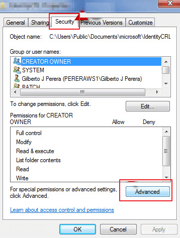 Windows 7에서 소유권을 가져옵니다.