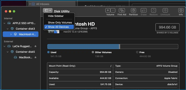 모든 기기 표시