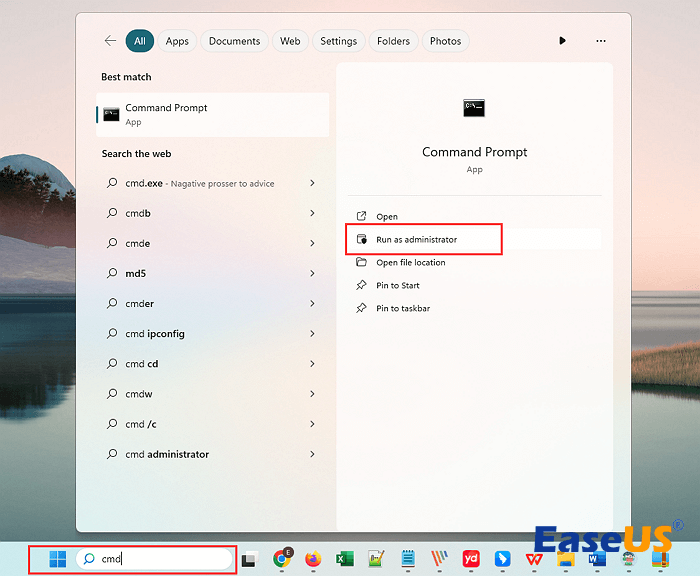 검색창으로 CMD 실행