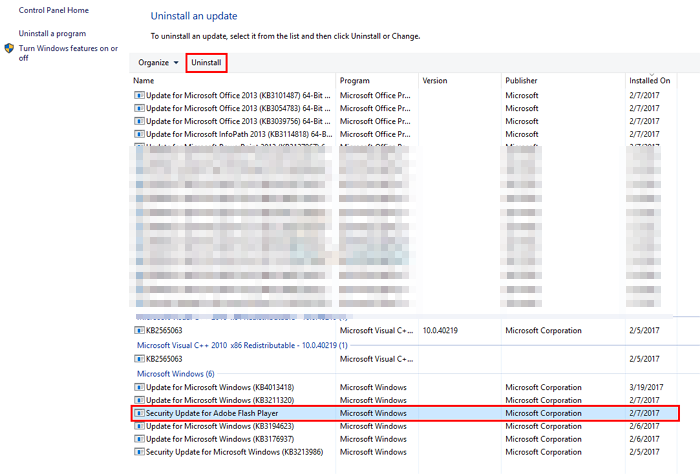 디스크 사용량을 줄이기 위해 플래시 제거
