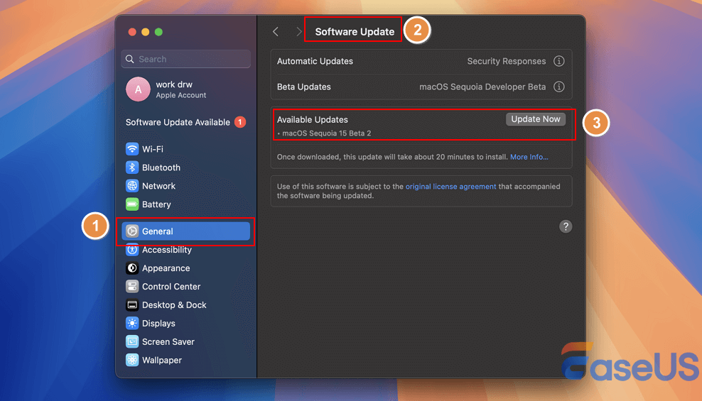 macOS Sequoia 베이트 업데이트