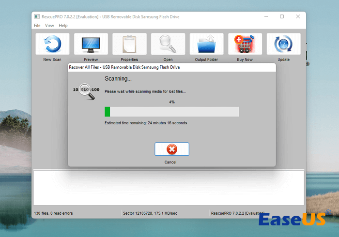 스캐닝 프로세스가 완료될 때까지 기다리세요