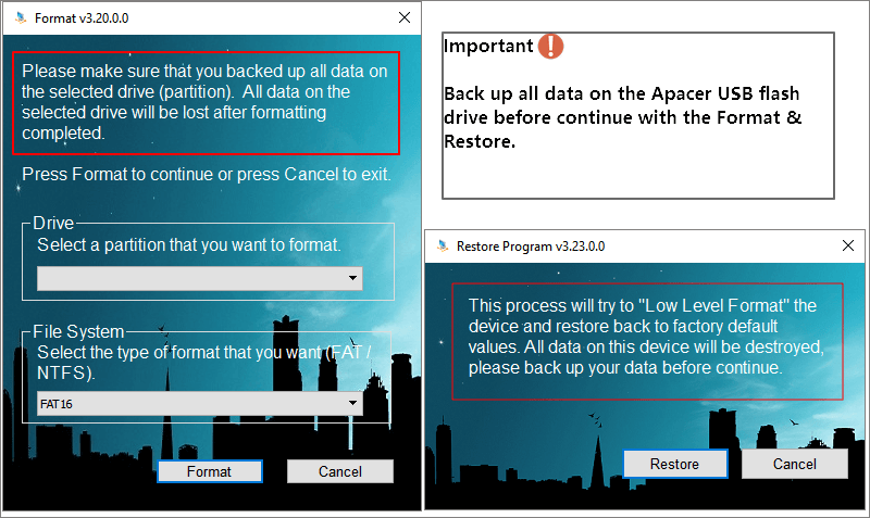 에이서 USB 수리 도구