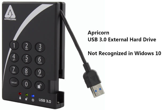Apricorn USB 3.0이 인식되지 않음