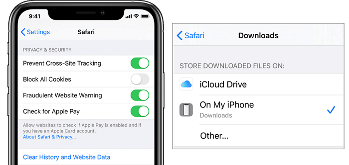 다운로드 폴더 iPhone 열기