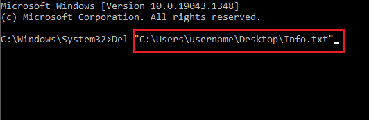 cmd로 파일을 삭제하는 방법