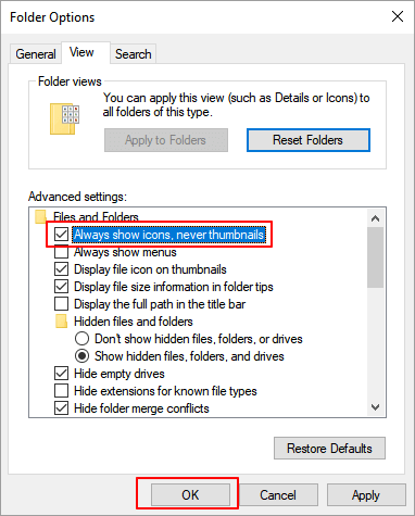 썸네일을 끕니다.