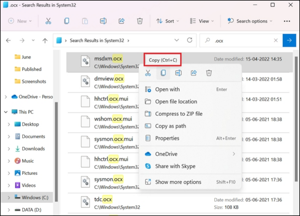 syswow64 폴더에 dll 파일 복사