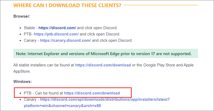 discord가 열리지 않는 문제를 해결하려면 discor ptb를 다운로드하세요.