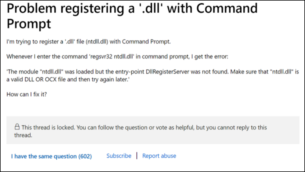 dllregisterserver를 찾을 수 없습니다