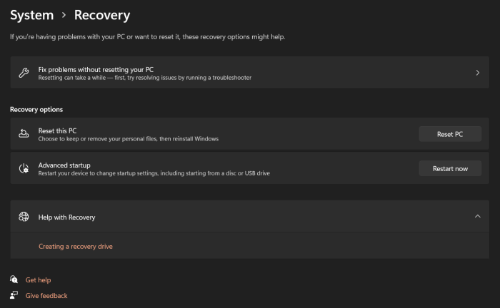 시작 메뉴 열기