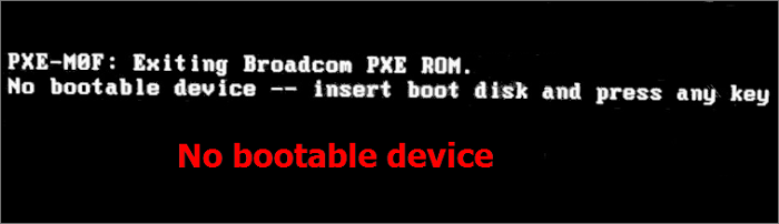 No bootable device 오류 발생 원인 및 해결방법 알아보기-EaseUS