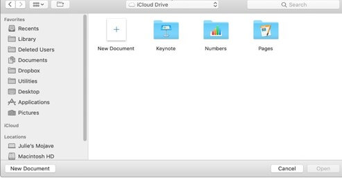 iCloud -1을 사용하여 Excel에서 Numbers 파일 열기