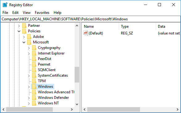 레지스트리 편집기 열기