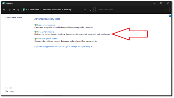 오픈 시스템 복원
