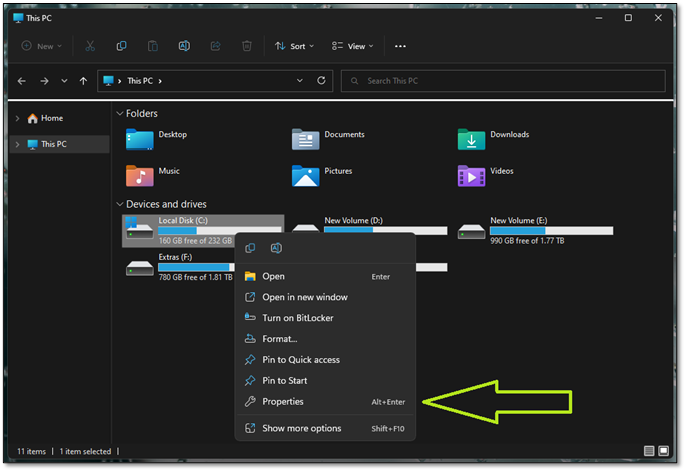 CHKDSK 도구 실행