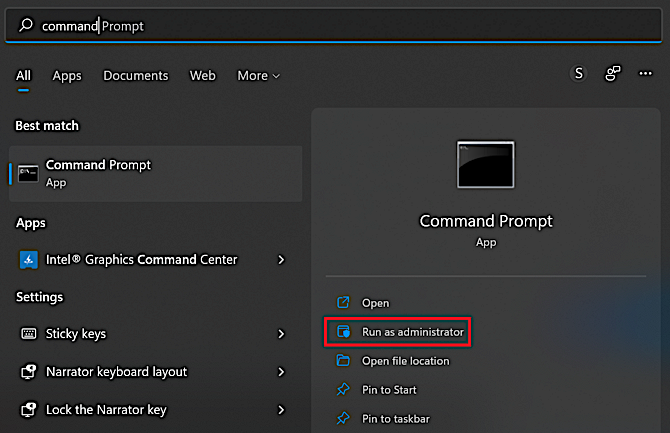관리자로 명령 프롬프트 열기