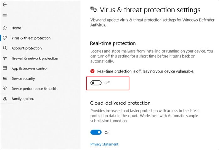 실제 보호 해제
