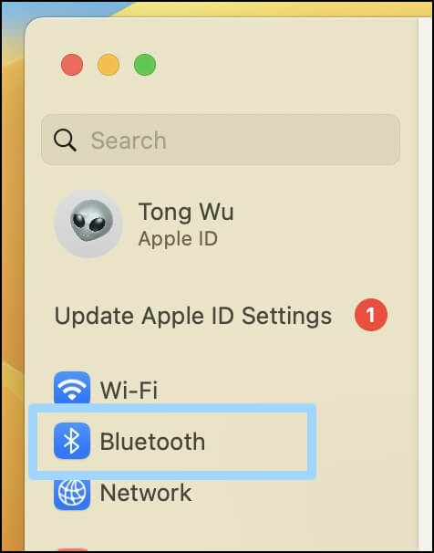 블루투스를 클릭
